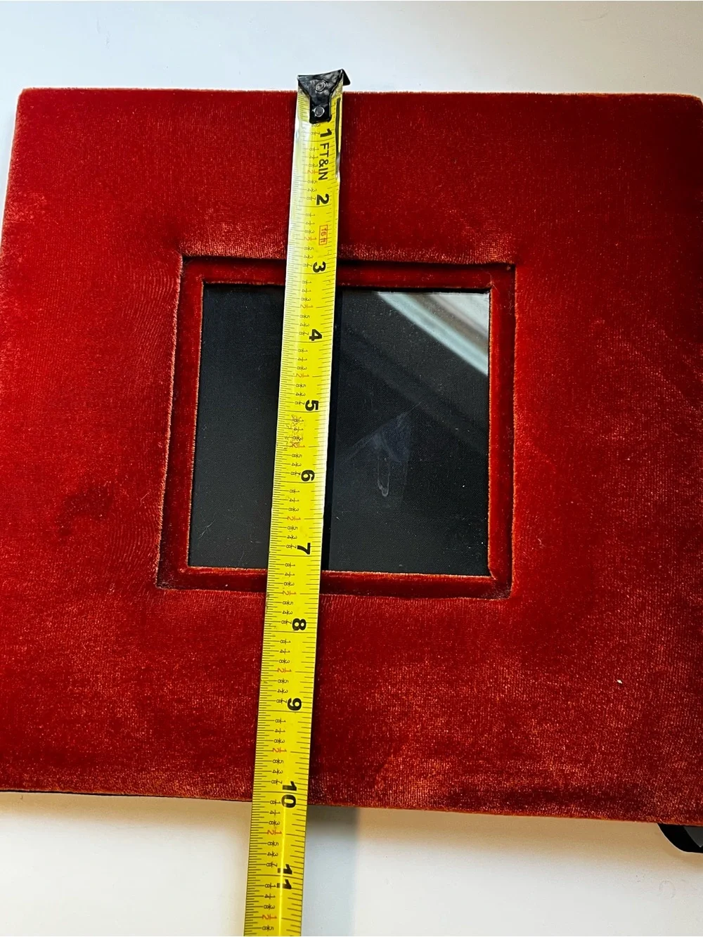 Vintage Burnt Orange Velvet Square Picture Frame